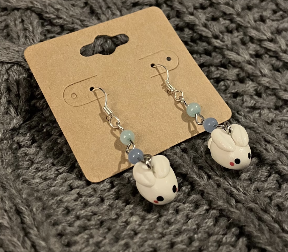 White Rabbit Earrings